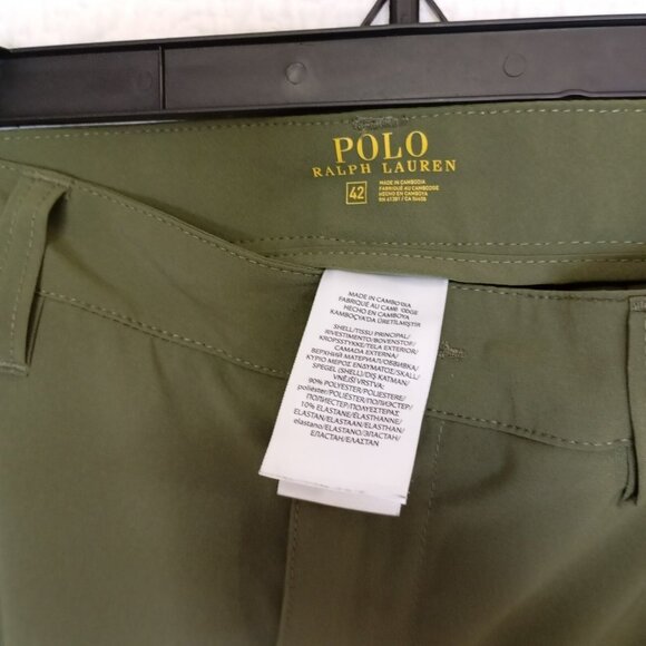 Polo Ralph Lauren Green Mens Golf Shorts Size 42 With Button & Zip Closure - Picture 2 of 9